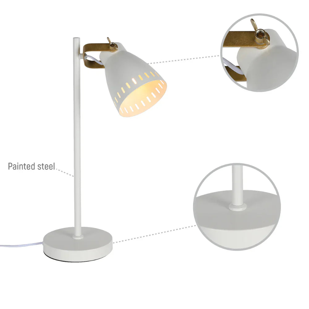Retro Desk Lamp with Brass Accents 12