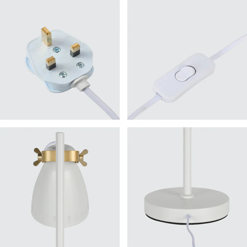 Retro Desk Lamp with Brass Accents 14