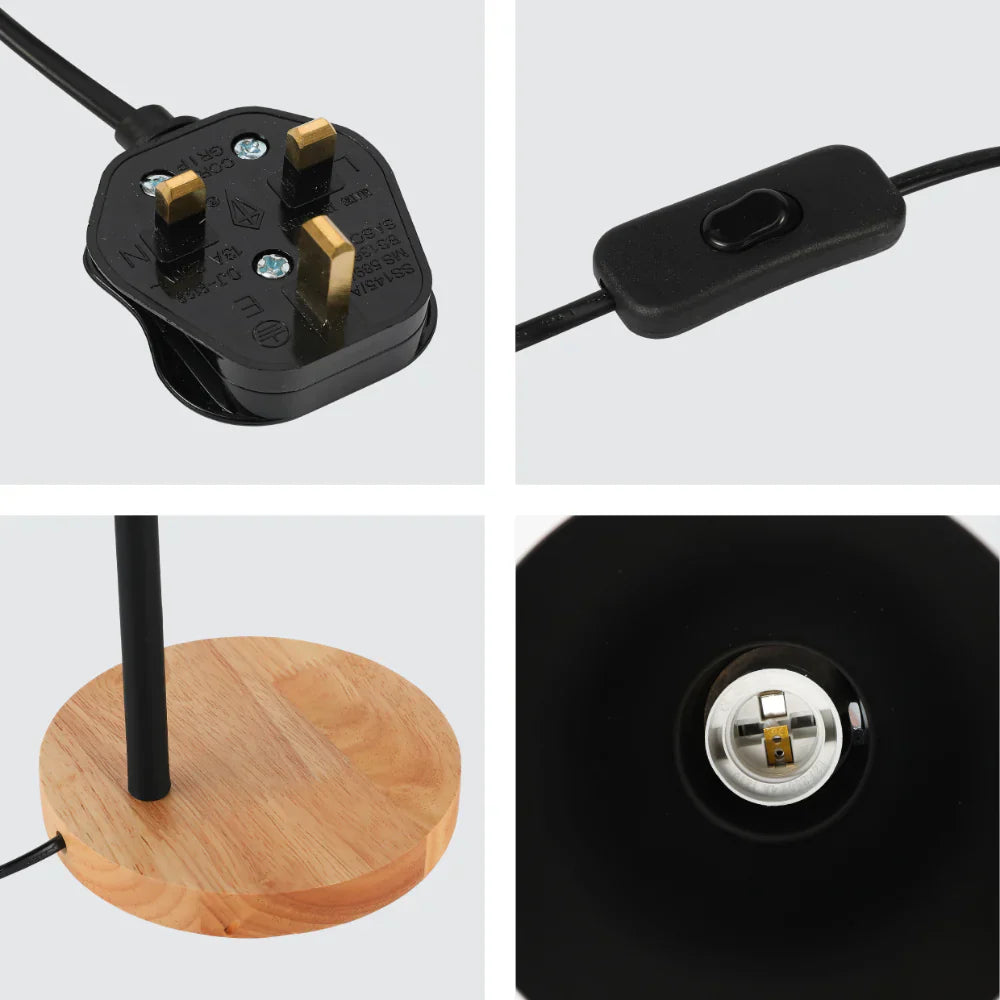 Scandinavian Inspired Table Lamp with Wooden Base 13