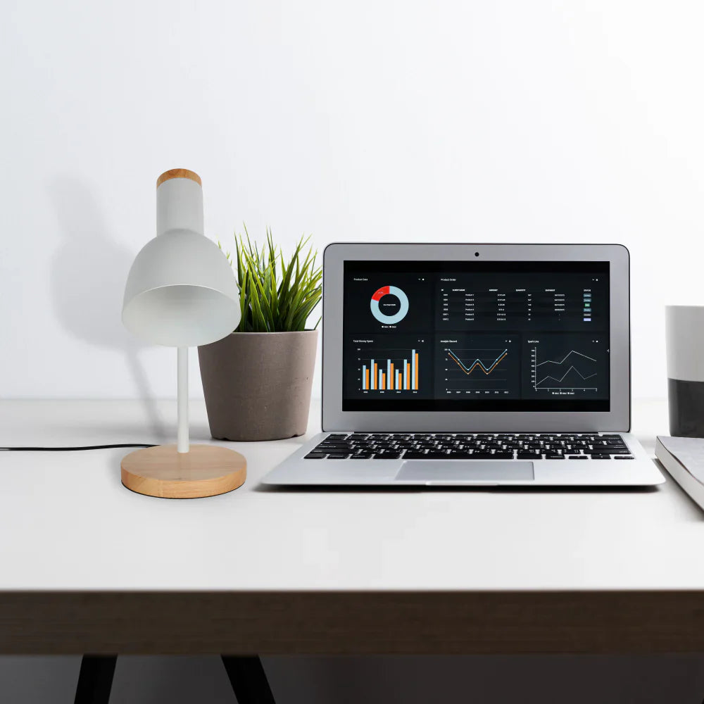 Scandinavian Inspired Table Lamp with Wooden Base 8