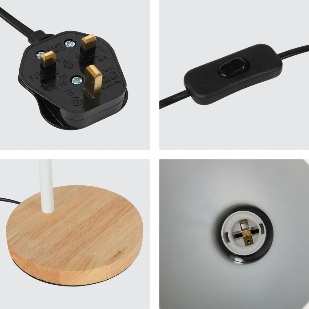 Scandinavian Inspired Table Lamp with Wooden Base 14