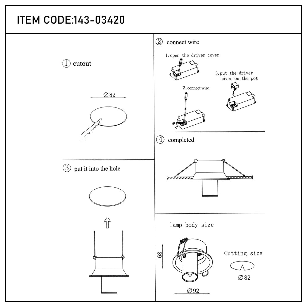 User manual for Sentinel Compact Adjustable Gimbal Recessed LED Downlight-143-03420