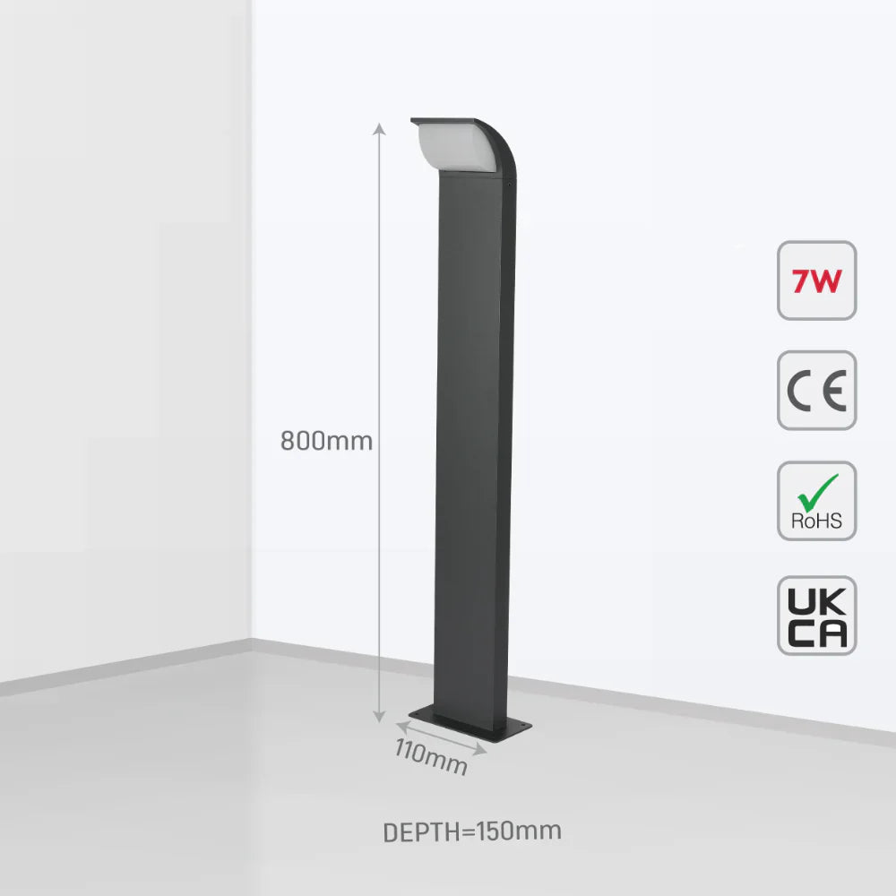 Senza LED Outdoor Pathway Bollard Lawn Light 7W 3000K 5