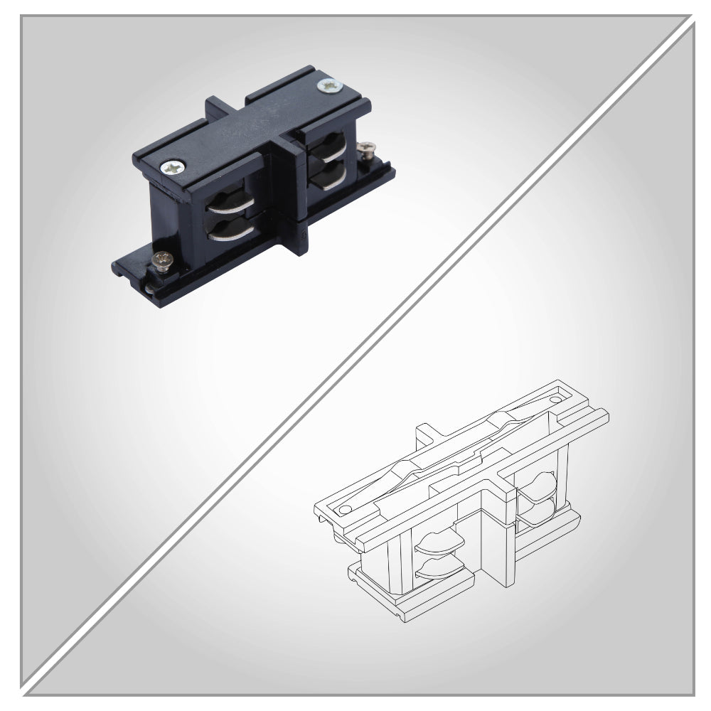 Size for I straight L T X Connector for Track for 4 Conductor Tracklight adaptors Black or White | TEKLED 175-15635