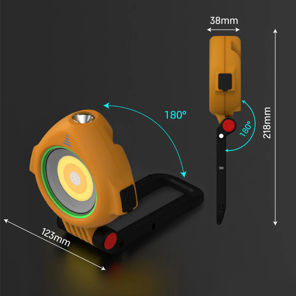 size and movements of SolarFlex Multi-Purpose Portable Floodlight 