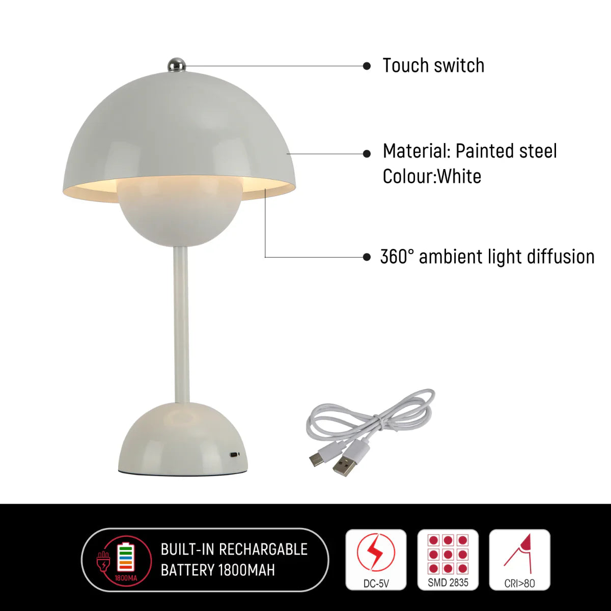 Close shots of Spherical Harmony LED Table Lamp – Dual-Color Elegance 130-03734