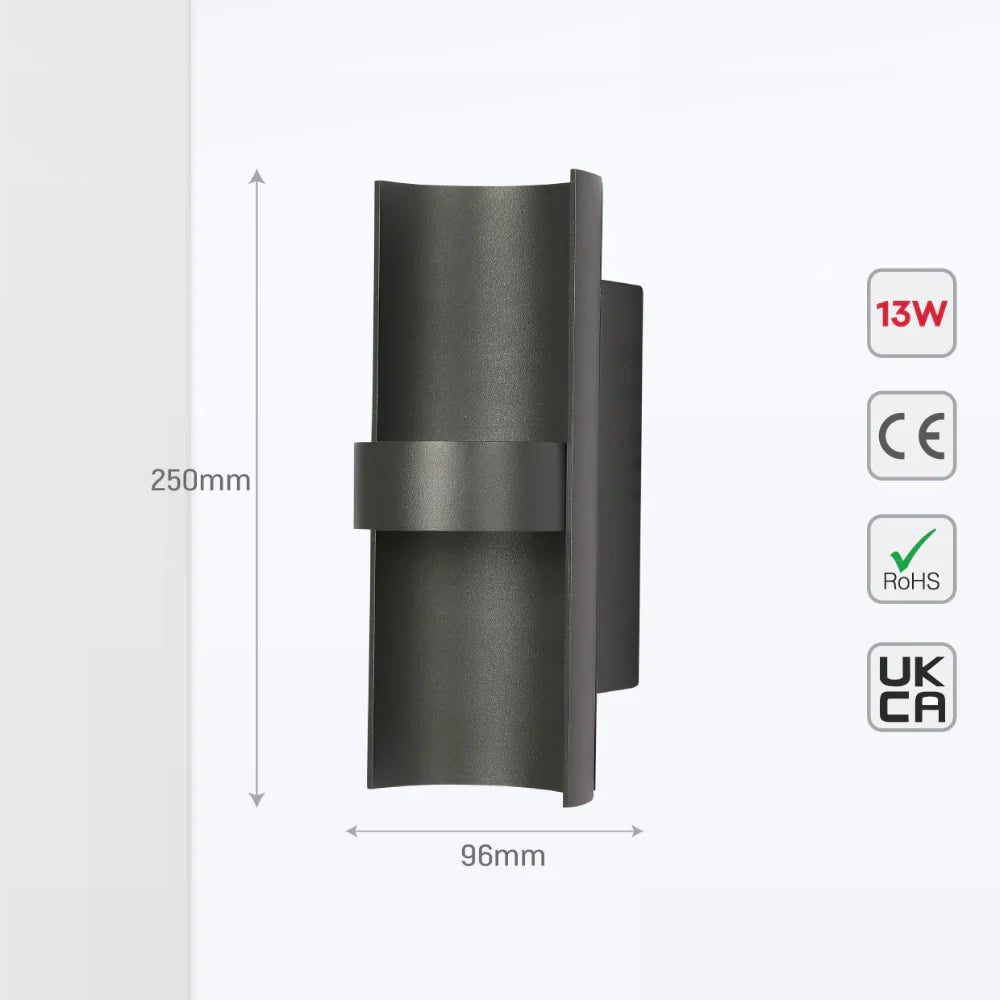 Splitted Bamboo LED Outdoor Wall Light 3000K/4000K/6500K 13W 10