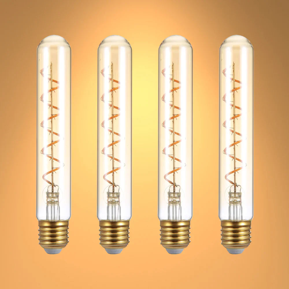 LED Filament T45 T30 Tubular Bulb E27 Edison Screw 4W Pack of 4 Warm White 19
