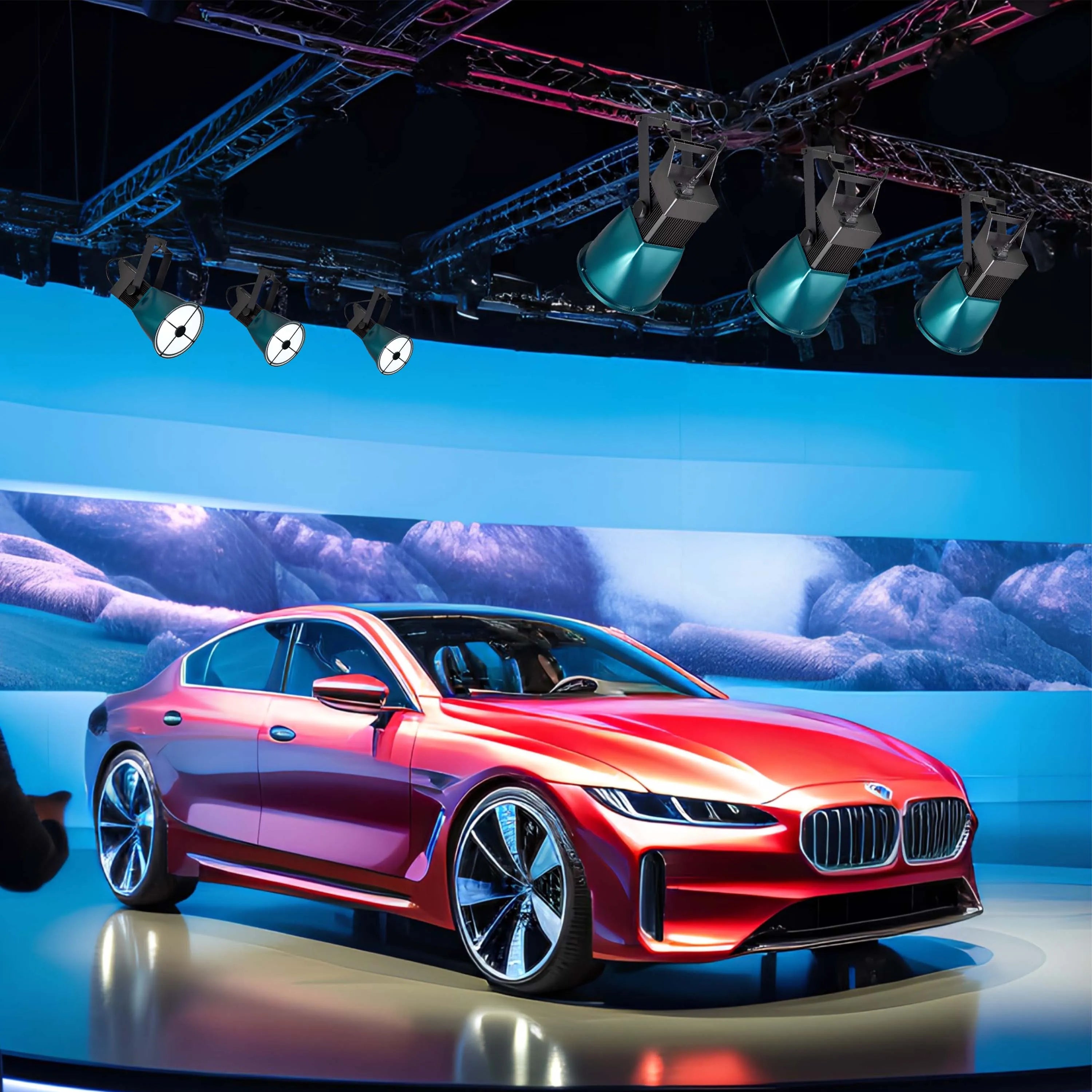 Teal Dome Adjustable LED Track Light