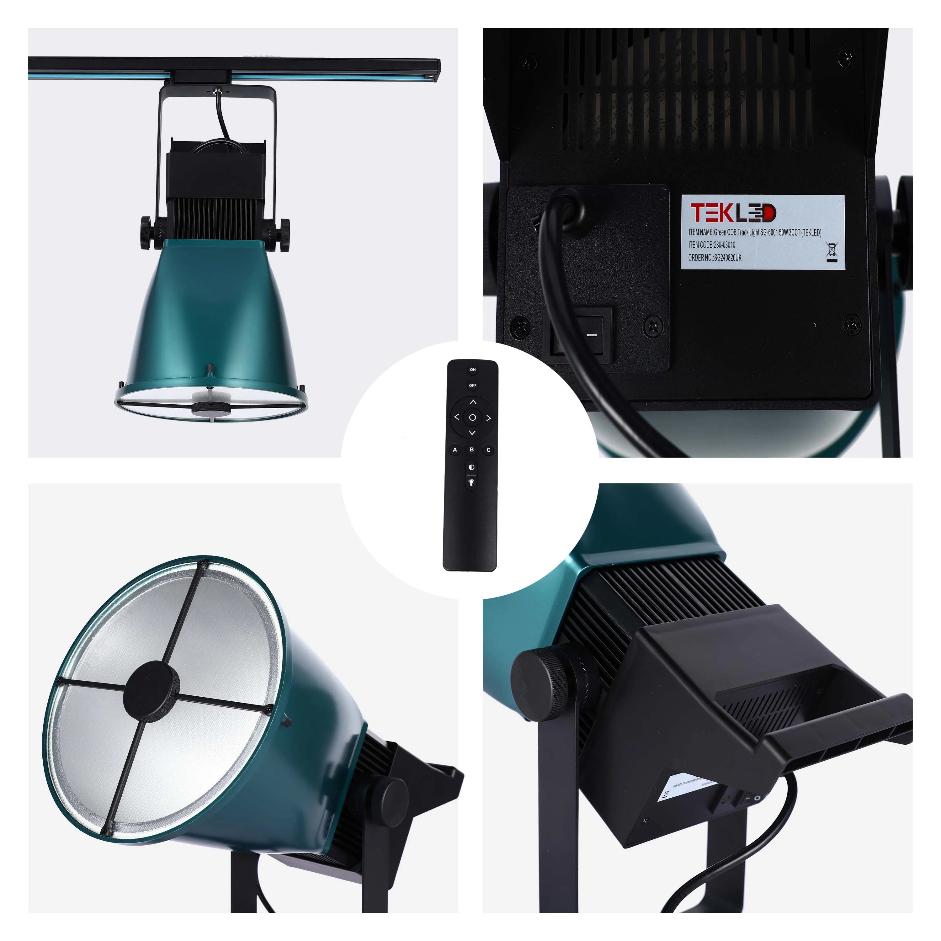 Teal Dome Adjustable LED Track Light