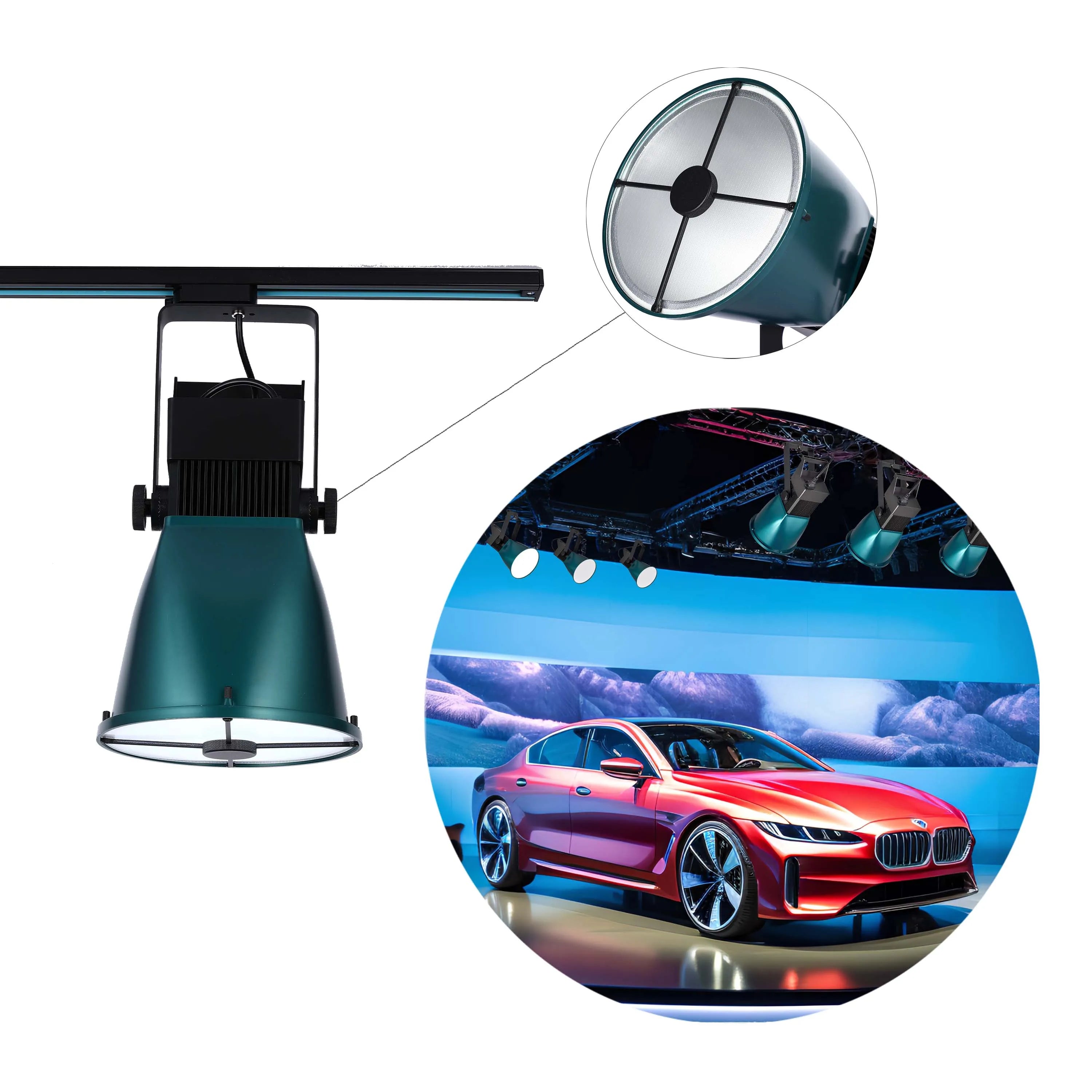 Teal Dome Adjustable LED Track Light