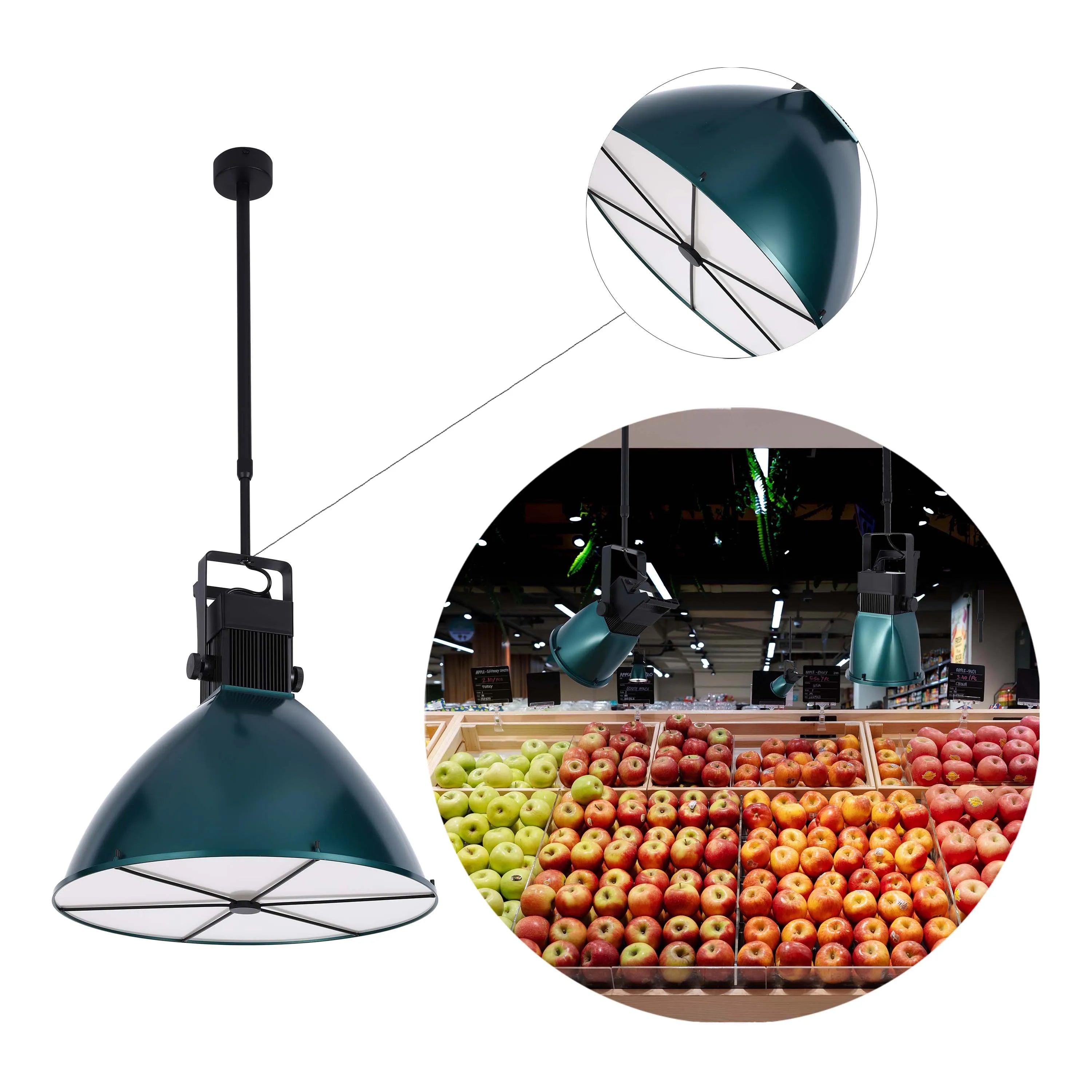 Teal Green Adjustable Spotlight Pendant Light with Cross Design and Remote Control