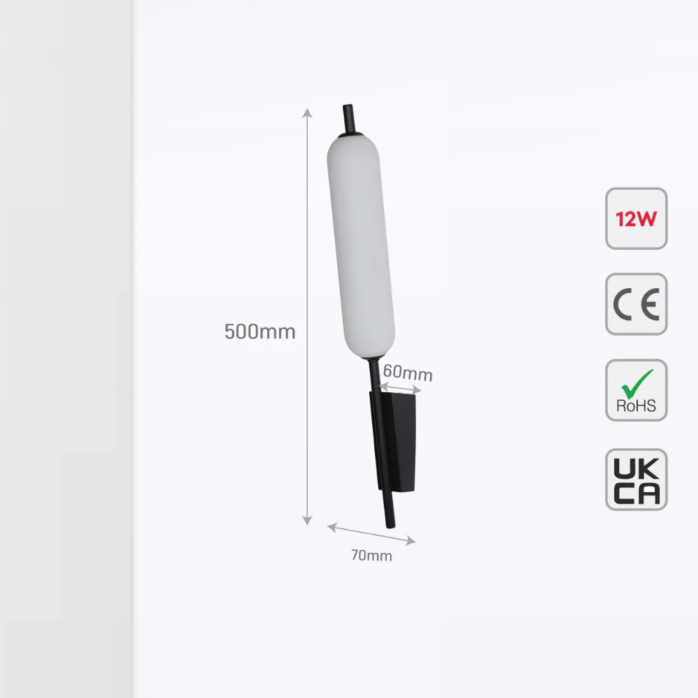 The Blazing Birch Typha Cattail Modern LED Wall Sconce Light 3000K 12W 9