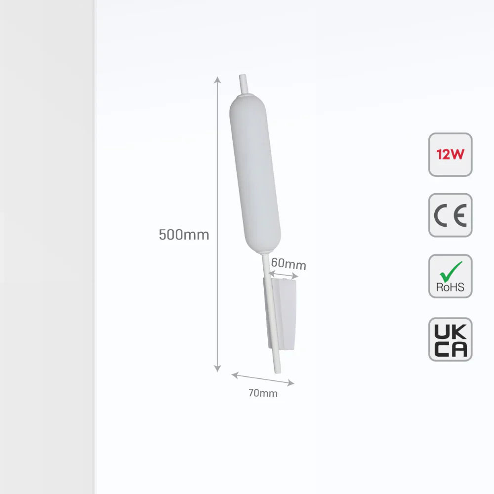 The Blazing Birch Typha Cattail Modern LED Wall Sconce Light 3000K 12W 10