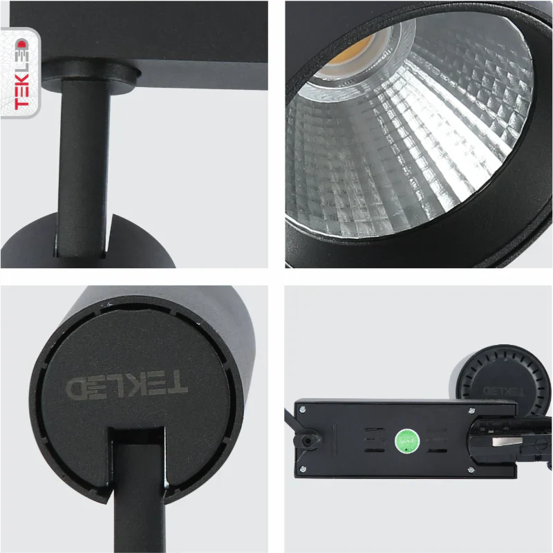 Close shots ofr 30W cool white black finish track light