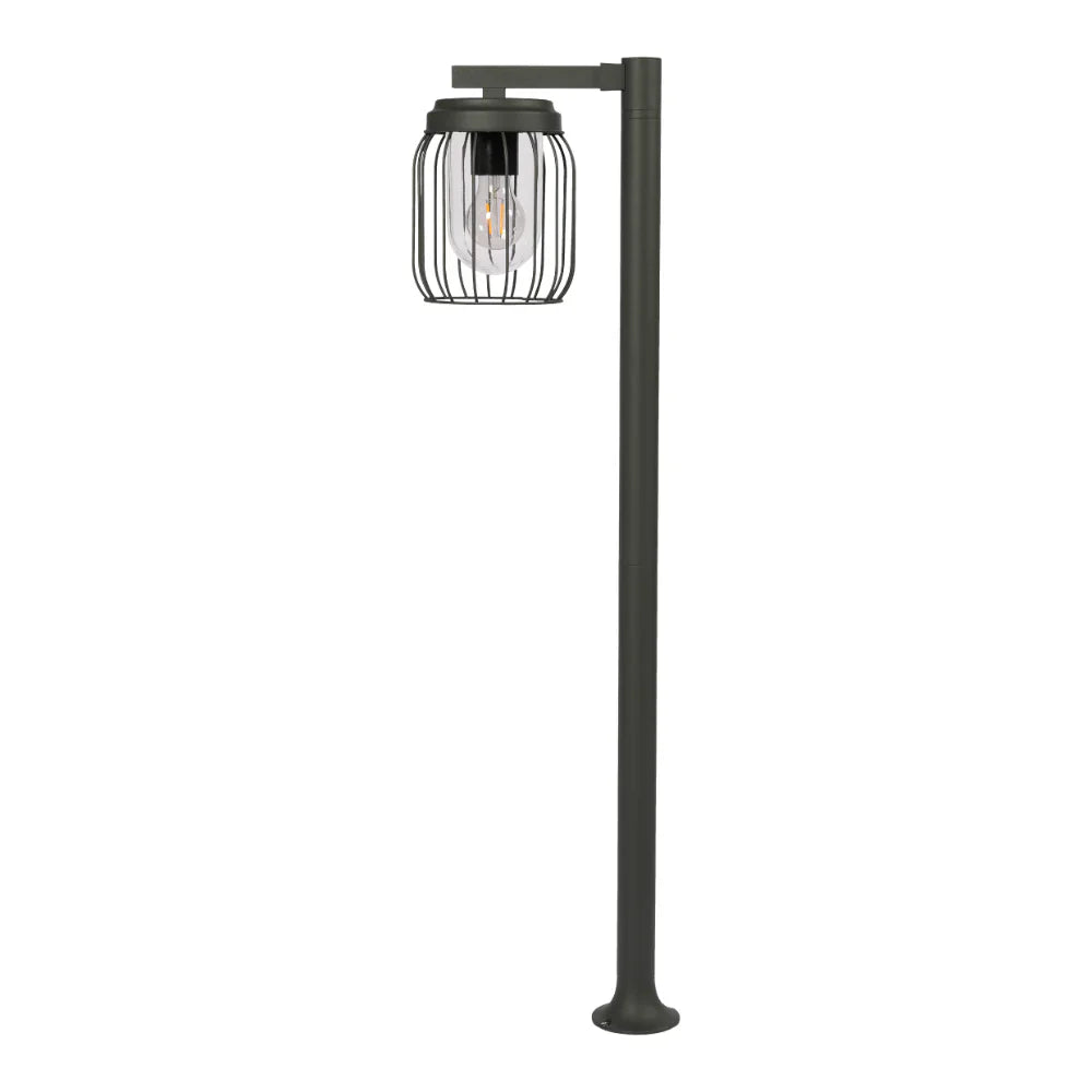 Tuela Outdoor Pathway Bollard Lawn Light E27 Dark Grey 1