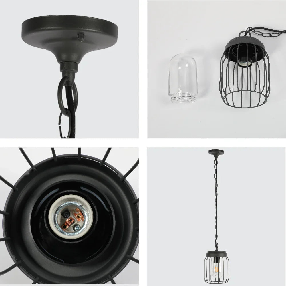 Tuela Outdoor Pendant Lamp E27 Dark Grey 7