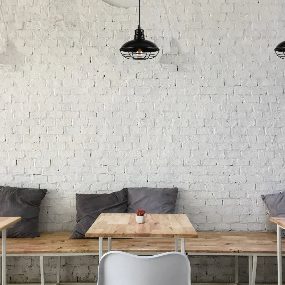 Urban Revive Caged Factory Ceiling Pendant Light Black 7