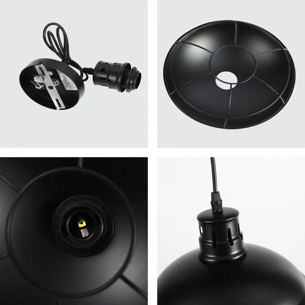 Urban Revive Caged Factory Ceiling Pendant Light Black 14