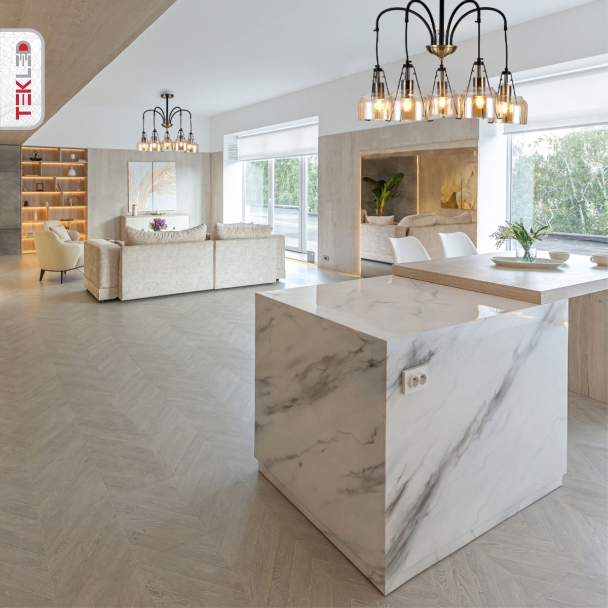 Amber Glass Black And Antique Brass Suspended Ceiling Light 5Xe27 in indoor setting kitchen living room