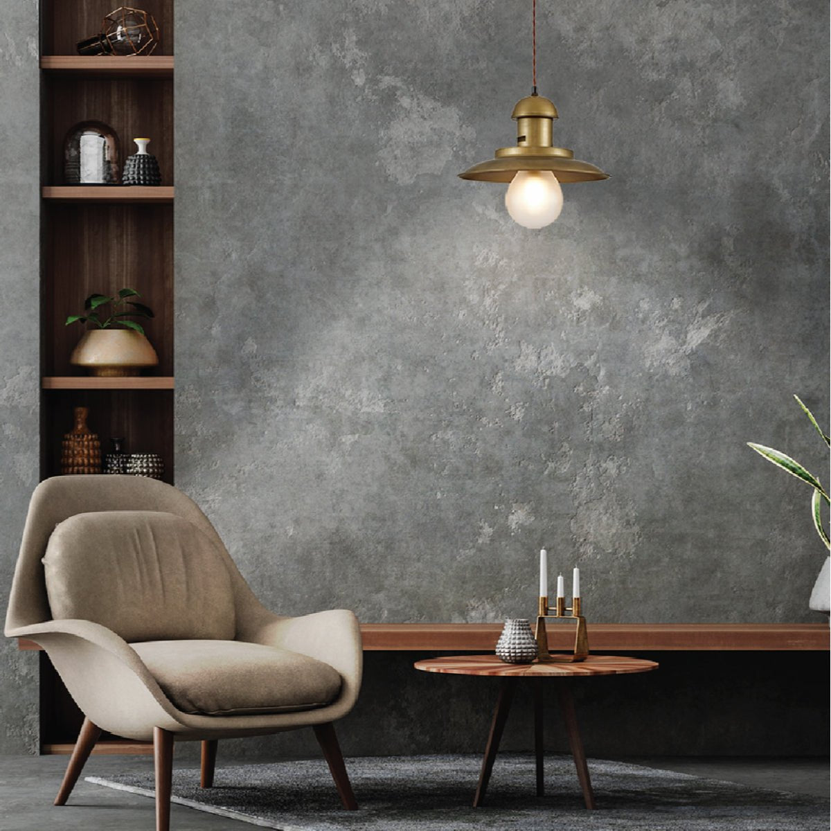 Interior application of Bronze Metal Opal Glass Step Pendant Ceiling Light with E14 | TEKLED 150-17105