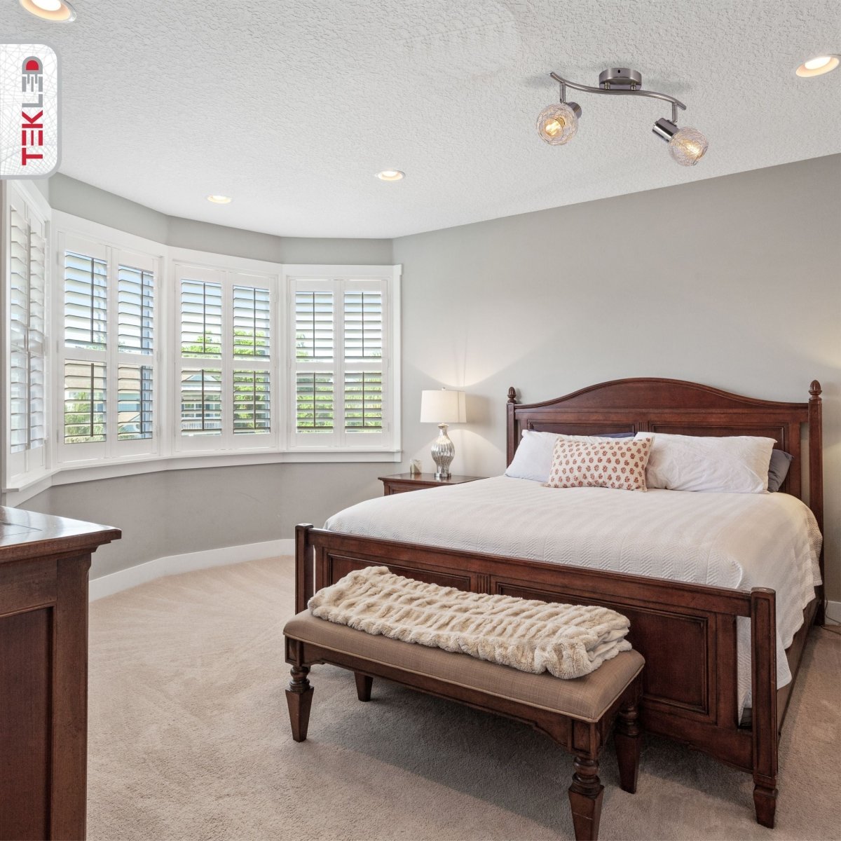 Silver Nest Matte Nickel Body Semi Flush Ceiling Light S Shape 2Xe14 in indoor setting bedroom