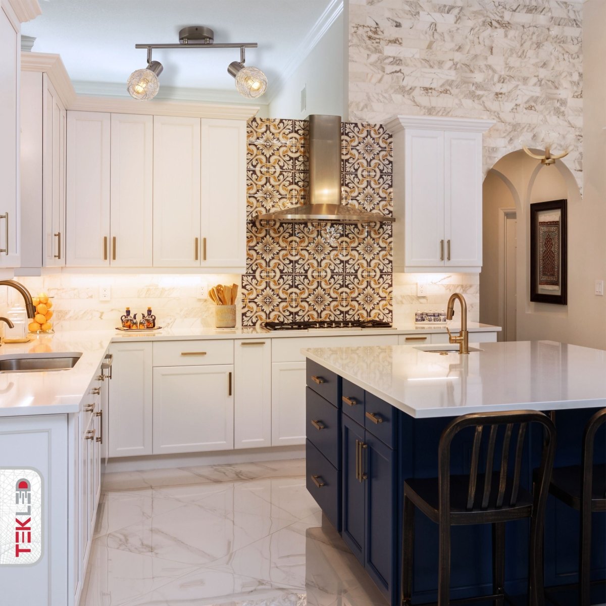 Silver Nest Matte Nickel Body Semi Flush Ceiling Light 2Xe14 in indoor setting