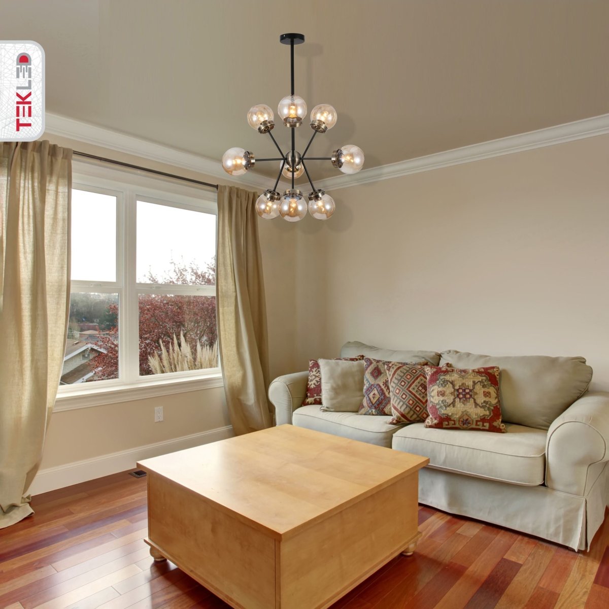 Amber Glass Globe Black And Antique Brass Semi Flush Ceiling Light 9Xe27 living room