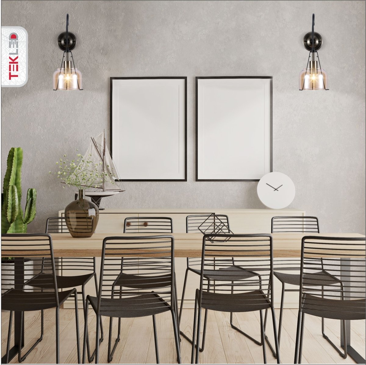 Amber Glass Pendant Wall Light E27 And Pull Down Switch in indoor setting dining room table