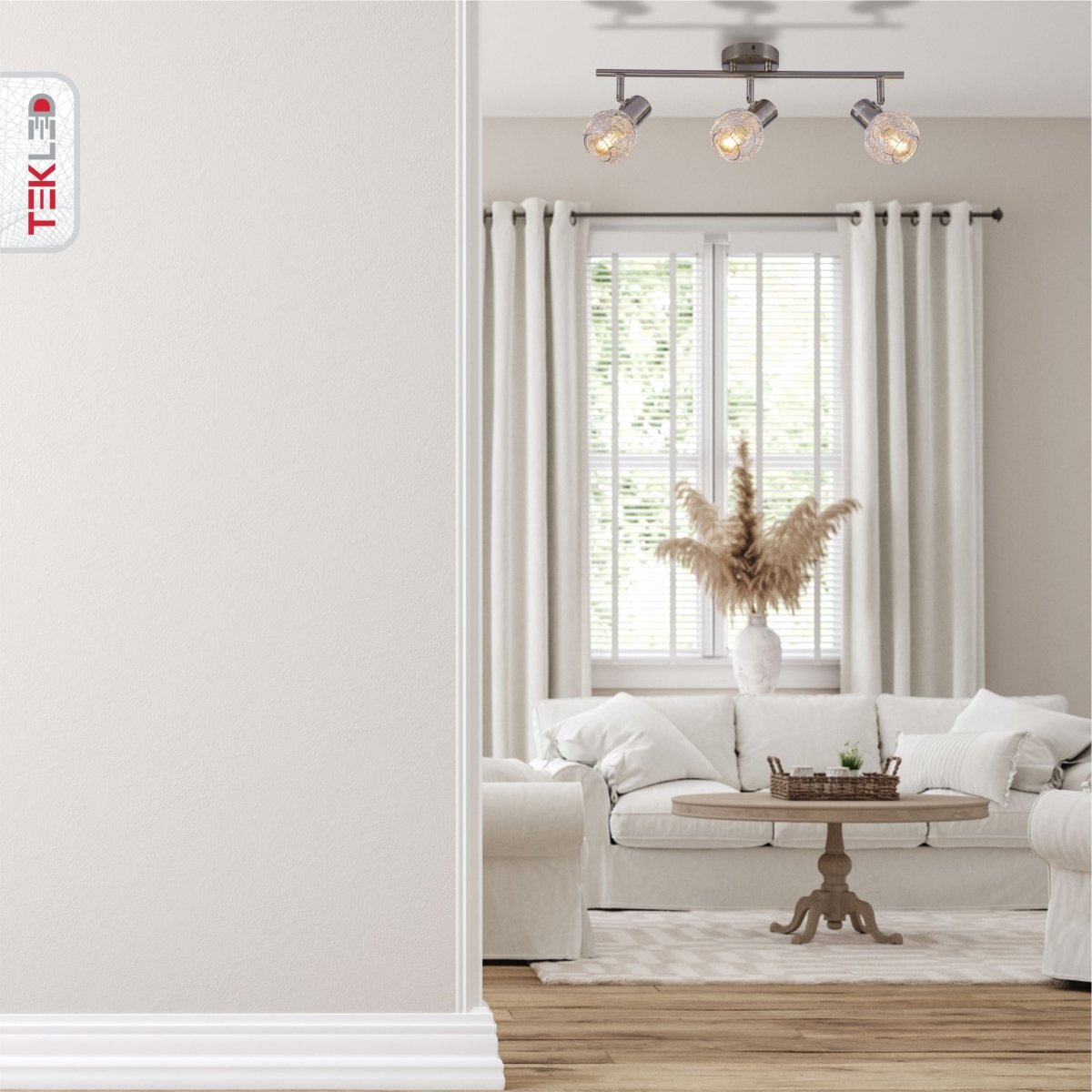 Silver Nest Matte Nickel Body Semi Flush Ceiling Light 3Xe14 in indoor setting