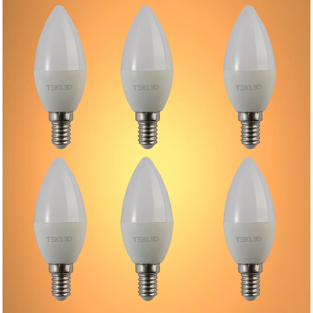 Vela LED Candle Bulb C37 Dimmable E14 Small Edison Screw 5W Pack of 6 11