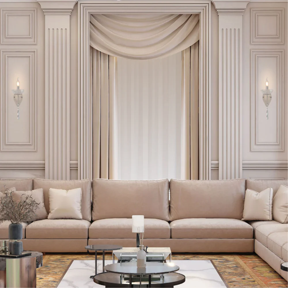 Interior use of Vintage Metal & Glass Candle Wall Light | TEKLED 151-19924