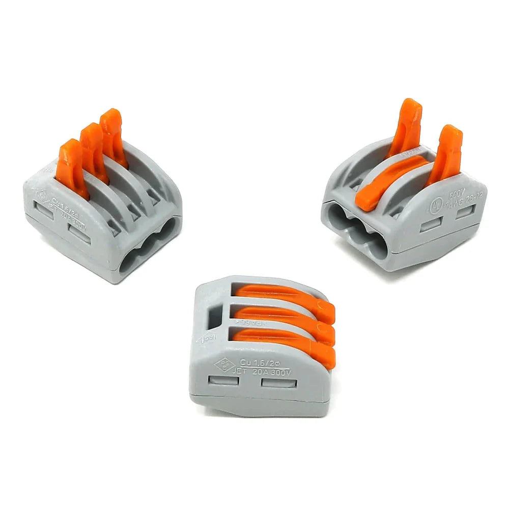 Wago 3-Way Lever Connector (12-28 AWG) - Pack of 3
