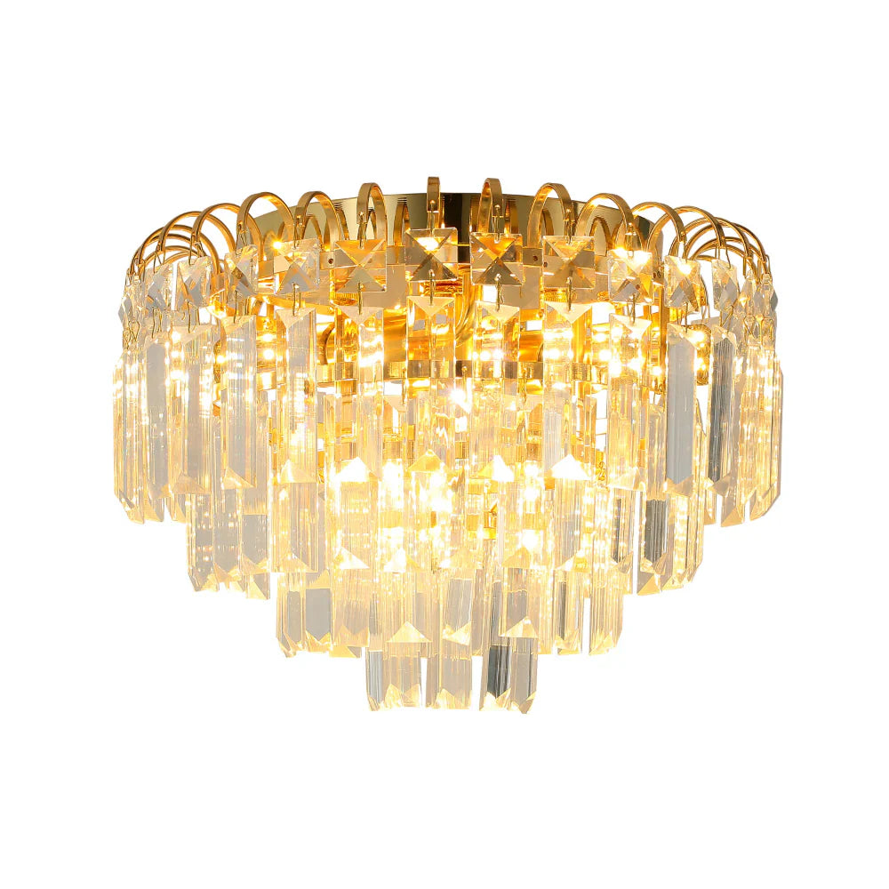 Waterfall Flush Crystal Ceiling Chandelier Light 1