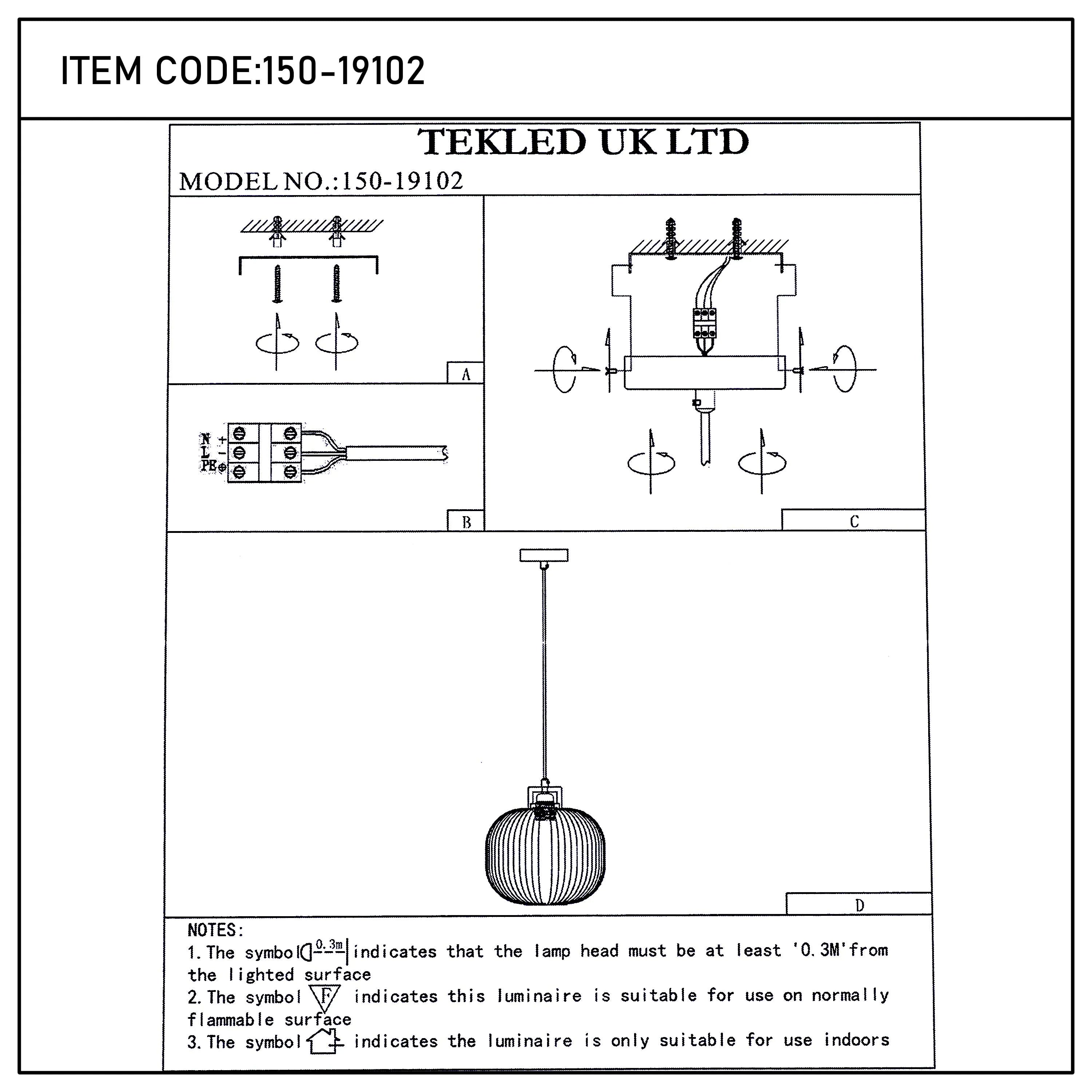 White Ribbed Glass Pendant Light with Wooden Accents